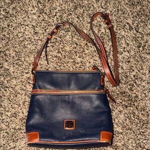 Dooney & Bourke Blue and Tan Crossbody Bag